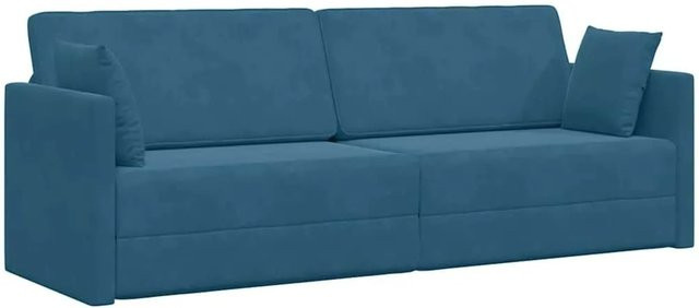 vidaXL Boden-Sofa-Bett aus Samt in Blau mit 200 cm Breite - Bild 1