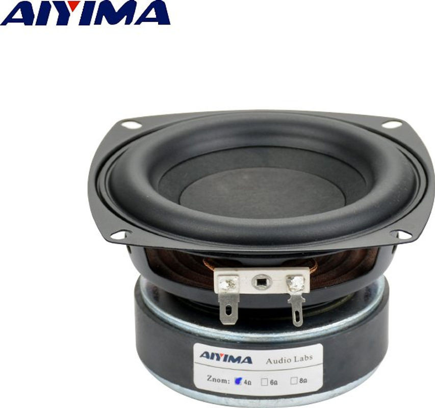 AIYIMA 4 Zoll Subwoofer Lautsprechereinheit HIFI Woofer für Heimkino, 100 Watt, 4/8 Ohm, Schwarz - Bild 1