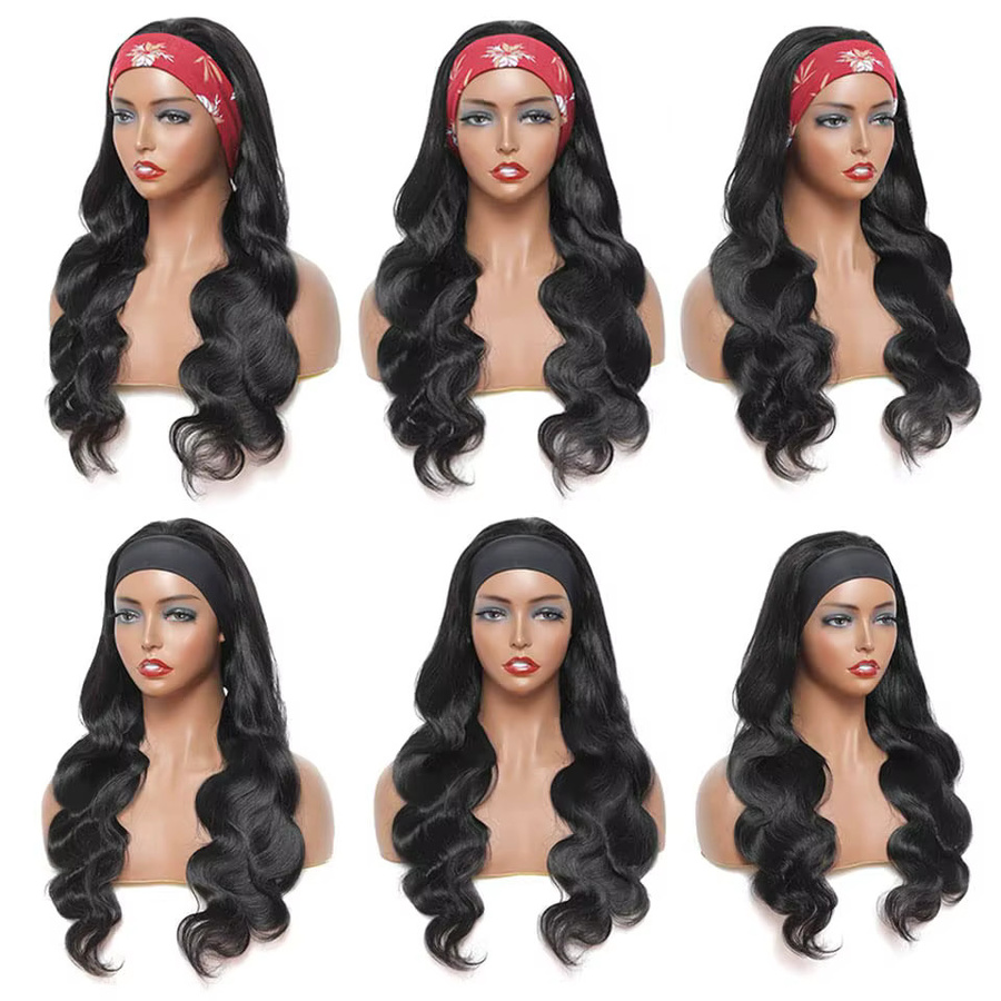 Dula A Hair Stirnband-Perücke, Echthaar, gewellt, 250 % Dichte, Damen - Bild 4
