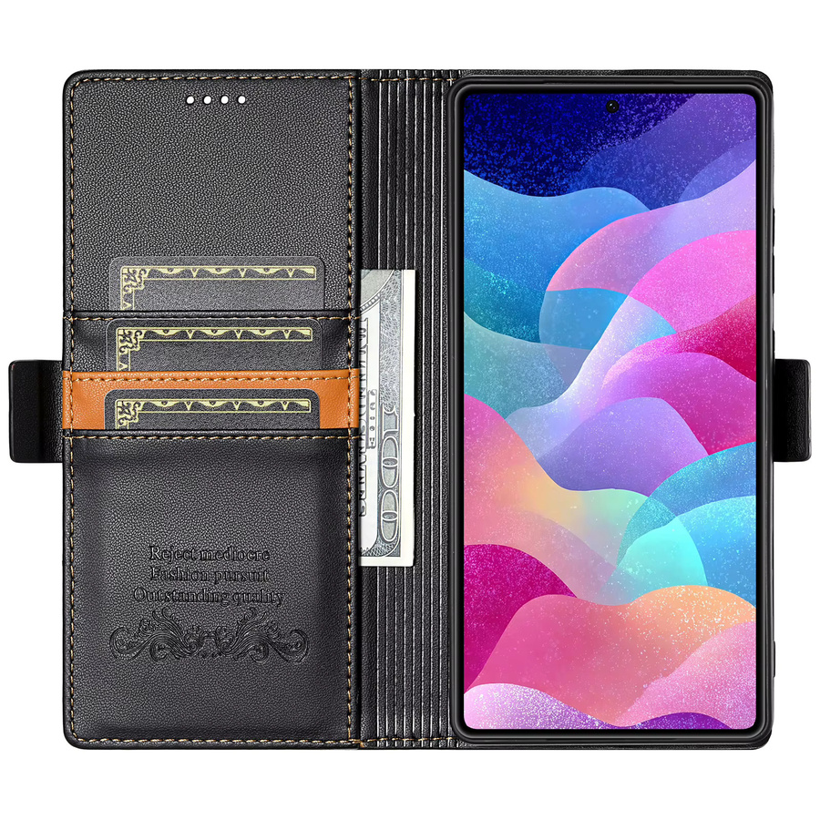 Magnetische Business Flip-Lederhülle als Kartenetui für Samsung Galaxy S26 S25 S24 S23 S22 S21 S20 Note 20 10 9 Ultra Plus in Schwarz oder Blau - Bild 5