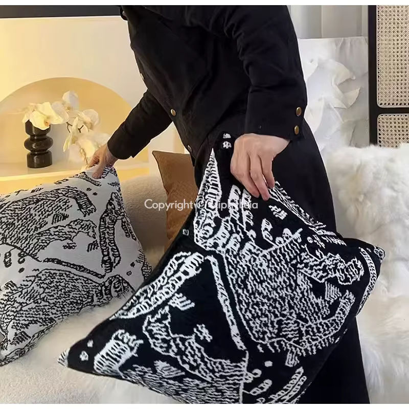 Diphylleia Italien Kissenbezug mit modernem abstrakten Bergtiger-Jacquard-Design, superweich und dekorativ, Breite: 30 cm, Höhe: 30 cm - Bild 3