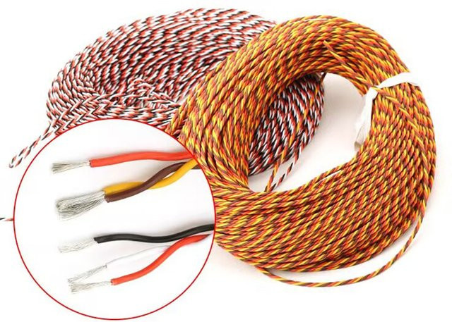 Hengfuntong-Elec 3-Wege Twist Servo Verlängerungskabel 20AWG für RC Flugzeug Zubehör, 5m, Mehrfarbig - Bild 1