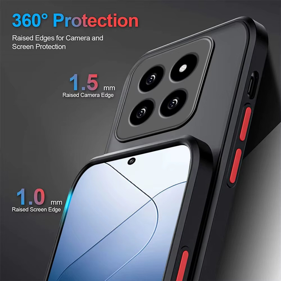 Stoßfeste Rüstung Schutzhülle für Xiaomi 14T 13T 12T 11T Pro und Lite in Schwarz mit matter Oberfläche - Bild 5