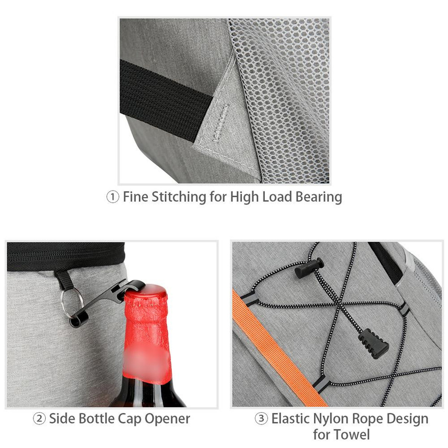 TOMTOP JMS Isolierter Kühlrucksack aus Aluminiumfolie in Dunkelgrau - Bild 8