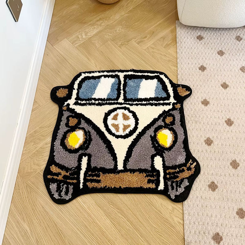 Lakea Cartoon Bus handgetufteter Teppich im Kawaii Design, Mehrfarbig, für dein Schlafzimmer - Bild 4