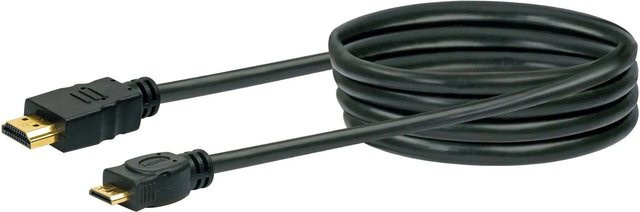 Schwaiger High-Speed HDMI-Mini-Kabel mit Ethernet in Schwarz, Länge: 1,5 m - Bild 1