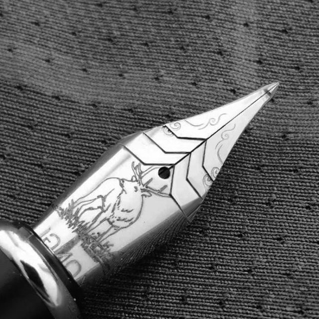 Balaoye Luxus-Füllfederhalter aus Metall mit doppelter Feder für Kalligraphie und Büro-Schreiben - Bild 1