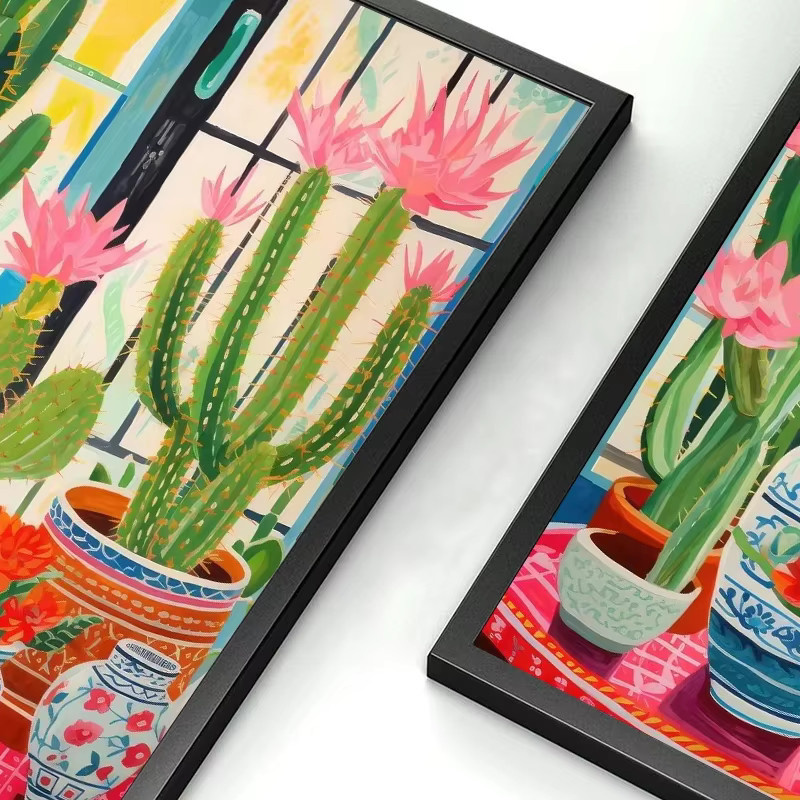 Potdemiel Vintage Mexikanische Kaktus Blume Botanische Kunst Leinwand Wandbild Multicolour - Bild 4