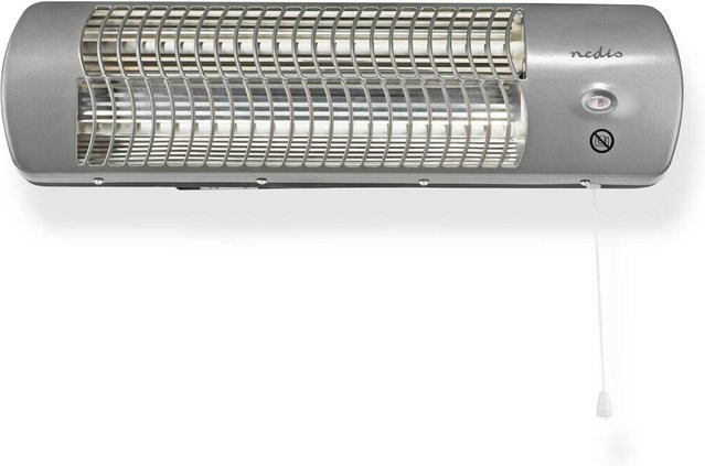Nedis Badezimmer-Heizung aus Metall in Grau, 1200 W, Wandmontage, B: 56 cm, H: 16 cm, T: 10 cm - Bild 1