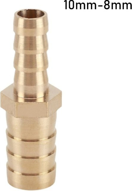 BeiyueZJ 2-Wege Reduzierkupplung Schlauchstutzen Adapter aus Messing in Gold für PU und PE Schläuche 10mm-8mm - Bild 1