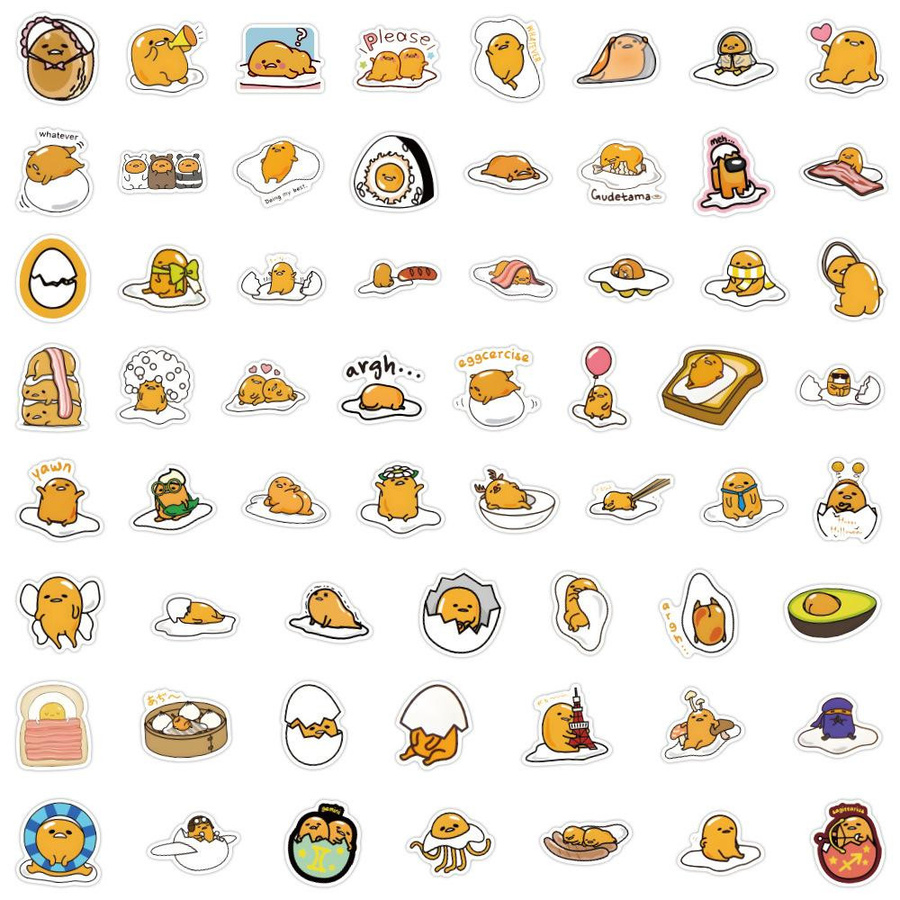 60 wasserfeste Gudetama Graffiti Aufkleber in Multicolour zum Dekorieren von Notizbüchern, Koffern und Gitarren - Bild 2
