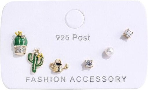 Allbestart Ohrstecker Set, Kupfer, Perle, Zirkonia, Weiß, Damen - Bild 1
