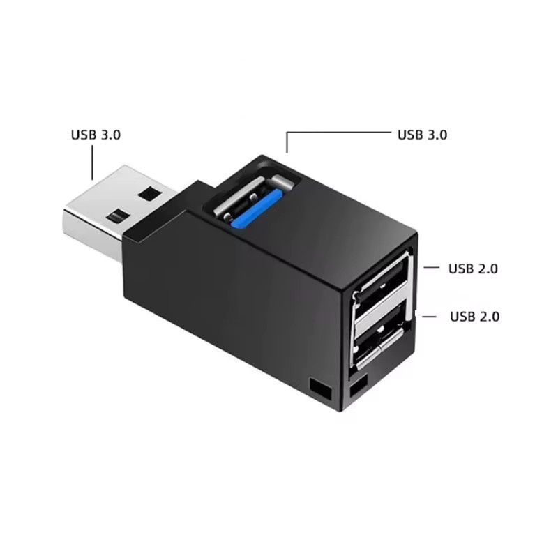 JCD USB 3.0 Hub-Adapter mit 3 Anschlüssen in Schwarz für PC und Laptop - Bild 4
