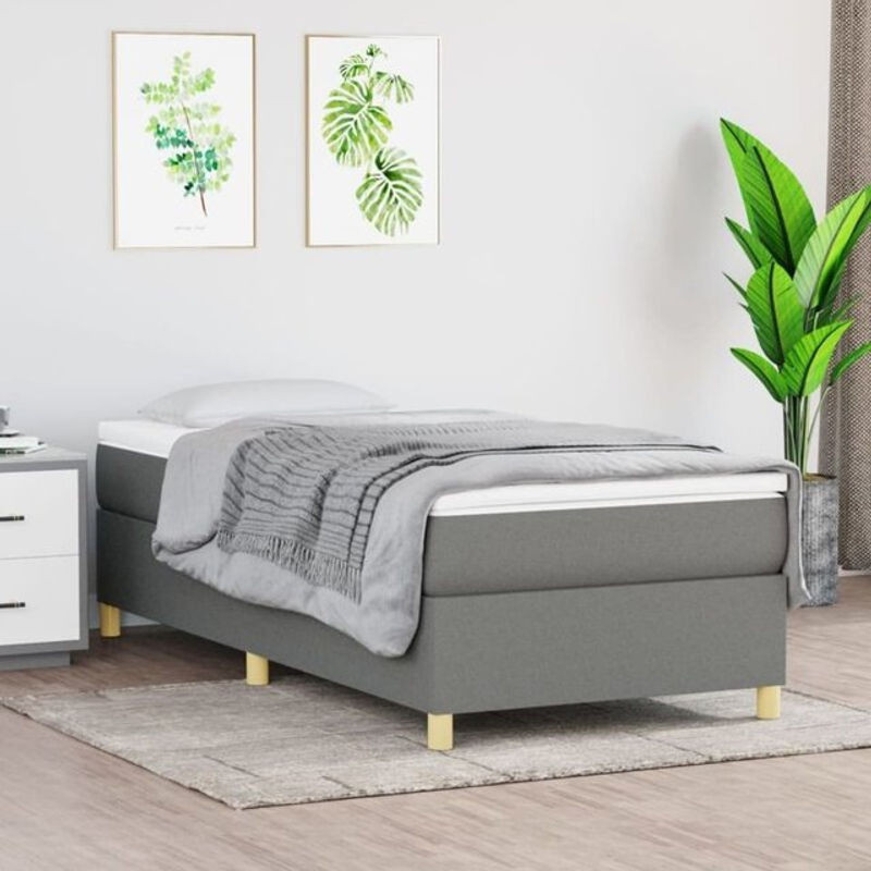 Vidaxl Boxspringbett mit Matratze aus Stoff in Anthrazit B/T/H: 90 x 200 x 35 cm - Bild 1