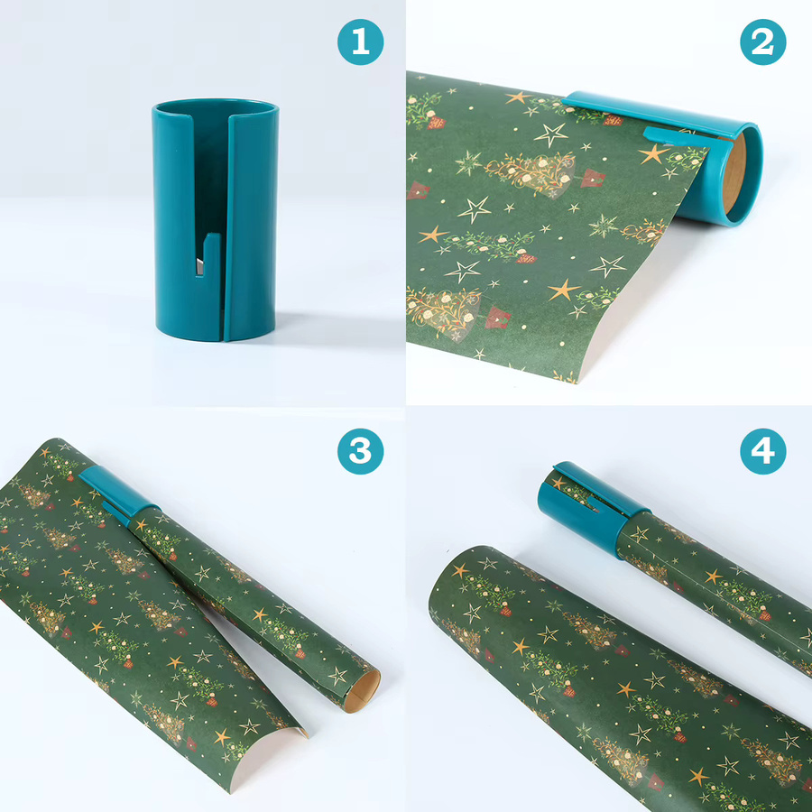 Tragbarer Mini Geschenkpapier Cutter in Türkis aus Kunststoff - Bild 3