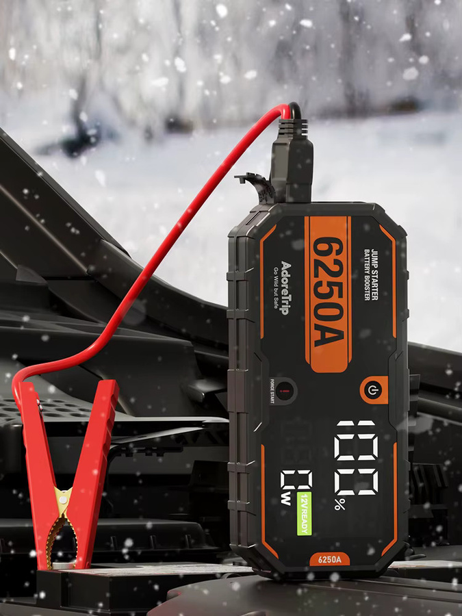 AdoreTrip Car 6250A Tragbares 12V Starthilfegerät Powerbank in Schwarz als Batterie-Booster für Pickups, SUVs, Offroad-Fahrzeuge und Boote - Bild 4