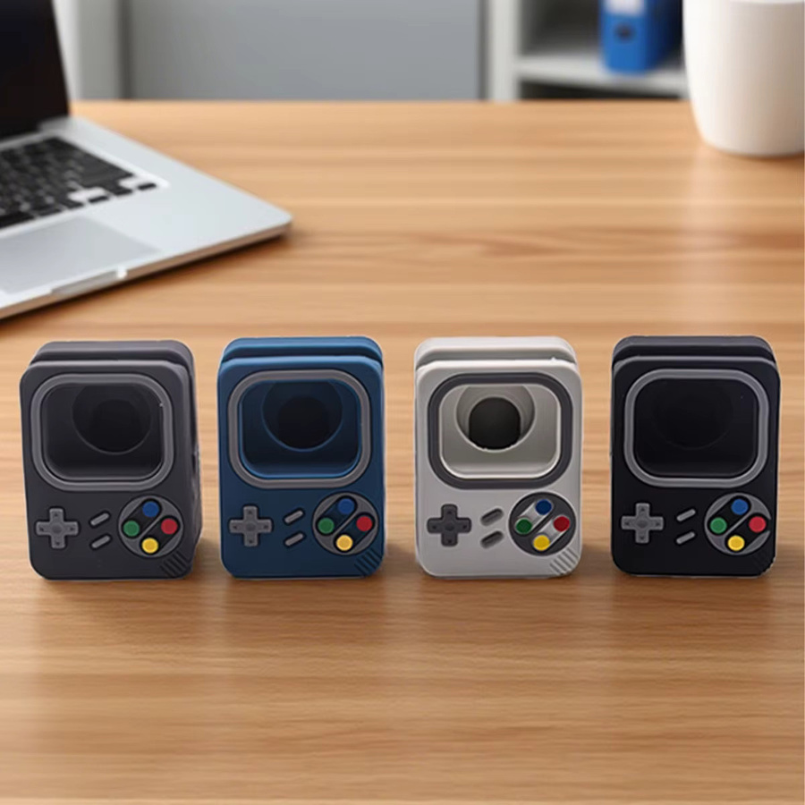CHIICSMART Silikon Desktop-Halterung für Apple Watch Ladegerät im Retro-Computer-Design, Farbe: Blau - Bild 2