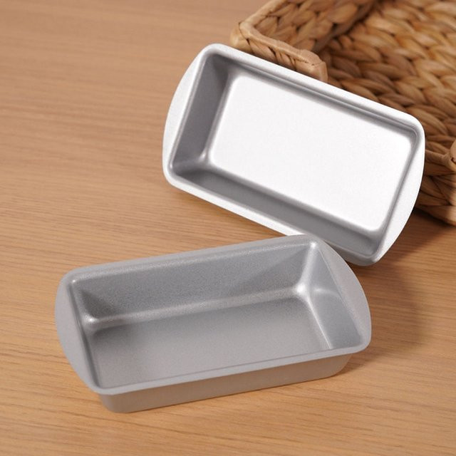 Venlohome Mini Toast Brotform Set aus Kohlenstoffstahl, rechteckige Antihaft-Backform für Brot und Kuchen, Silber - Bild 1
