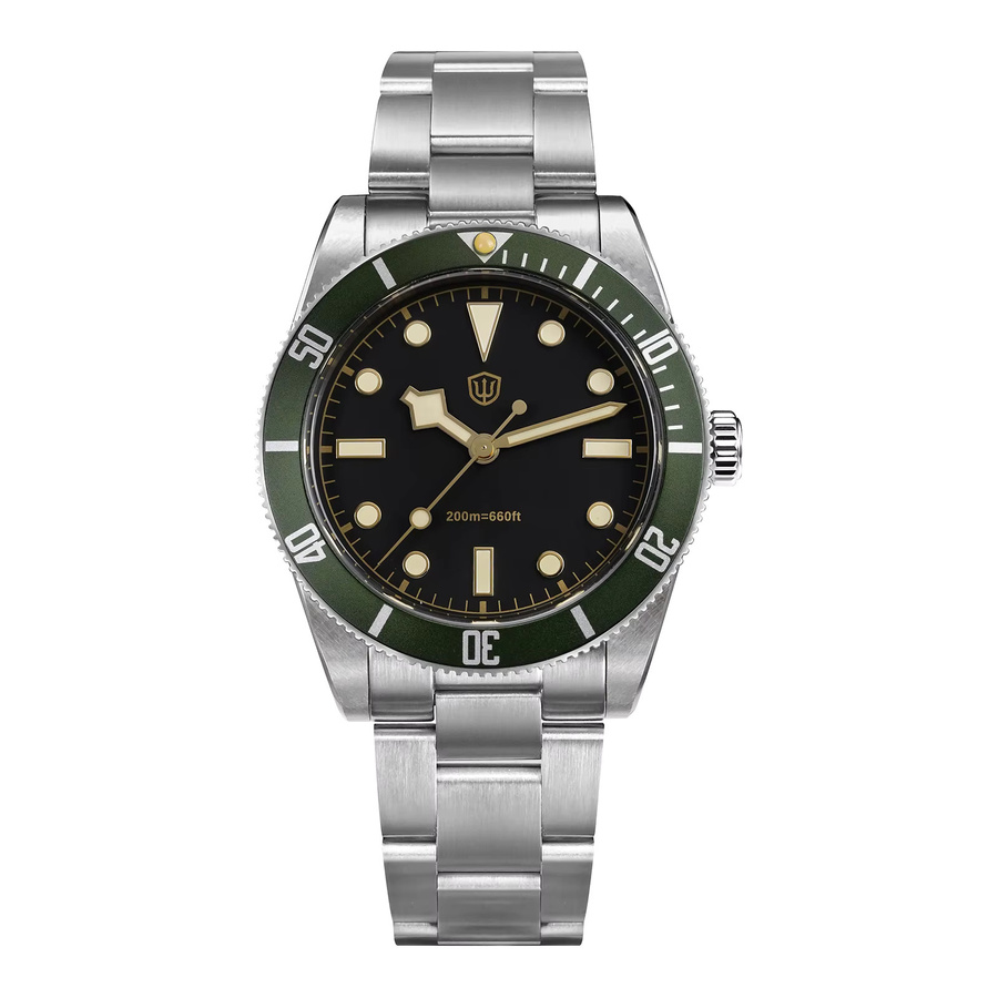 Watchdives Armbanduhr, Edelstahl, Automatik, 37 mm, Schwarz, Herren - Bild 5