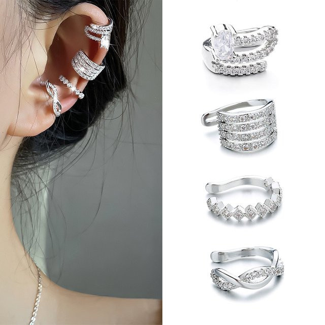 Elviragirl Ohrklemmen-Set, 4-teilig, Strass, Damen - Bild 1