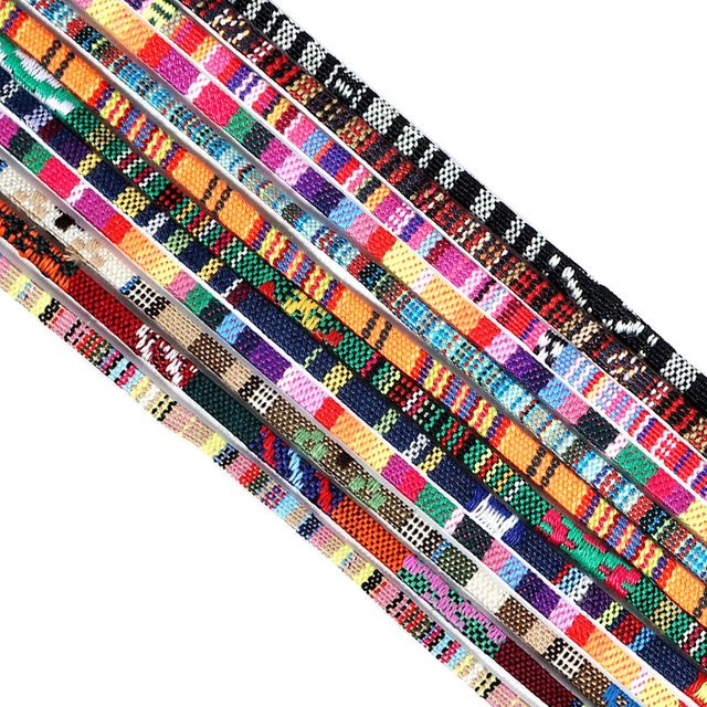 Bunte flache Baumwollschnur im ethnischen Stil für DIY-Schmuck und Nähzubehör, 5 m Länge, Breite: 5 mm - Bild 1