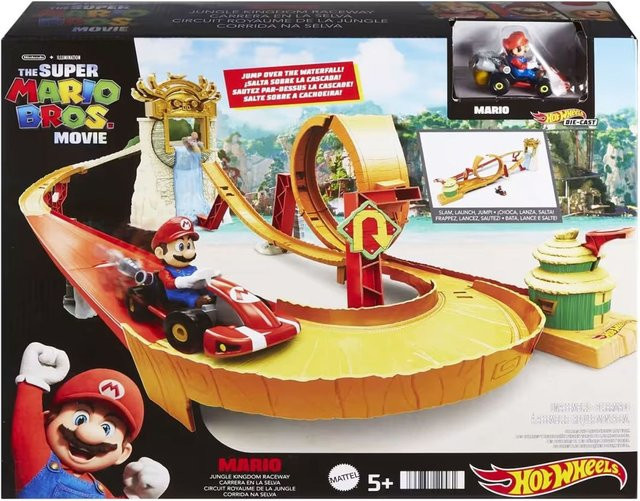 Hot Wheels Super Mario Bros. Film Dschungel-Königreich Rennbahn Spielset - Bild 1