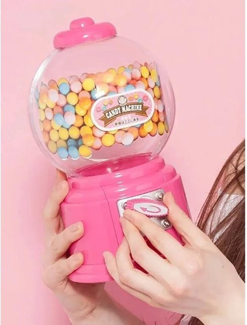 Süßigkeitenautomat und Kaugummiautomat als Spardose in Rosa mit Münzsortierer für Kinder und Partys - Bild 1