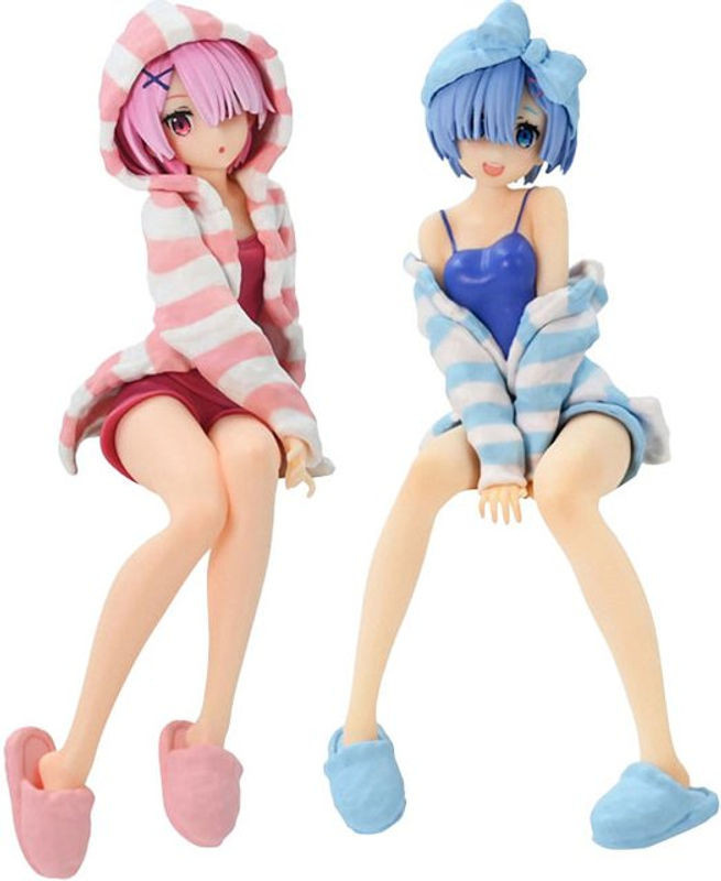 Bandai Anime Figur Re:Life In A Different World From Zero Ram und Rem in Pyjama sitzend, mehrfarbig, Höhe: 14 cm - Bild 1