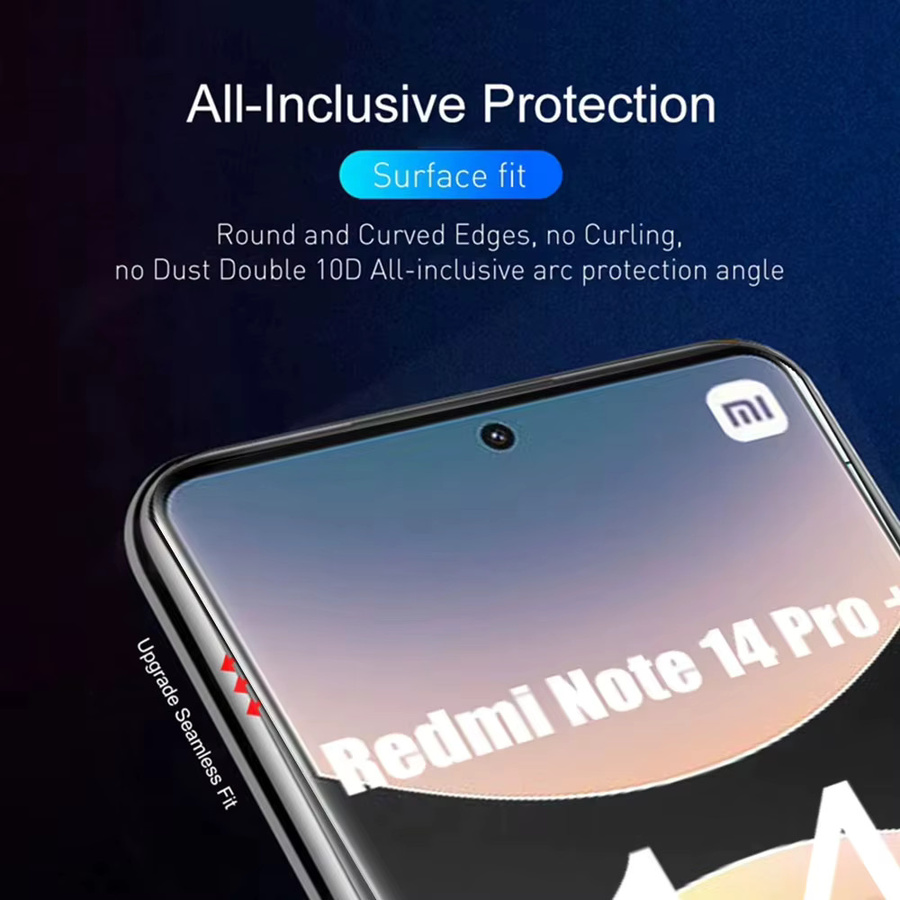 3er-Pack Hydrogel-Displayschutzfolie für Xiaomi Redmi Note 14 Pro Plus, 13, 12, 11, 14C, 13C, A3, A1, A2, Note 14 5G/4G, transparent - Bild 5