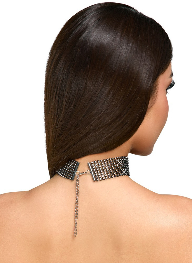 Cottelli ACCESSOIRES Halsband, Kunststoff, Schwarz, Kristall, Unisex - Bild 2