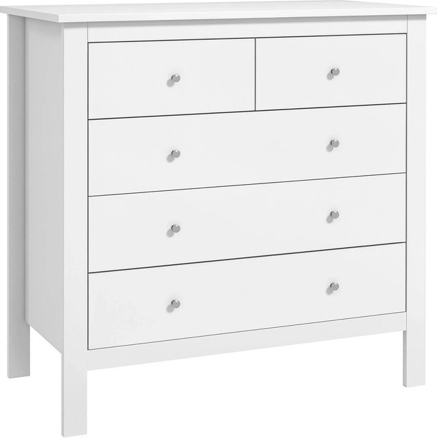 HOMCOM Beistellschrank Kommode in Weiß aus MDF und Spanplatte im Retro-Design, B: 39,5 cm, H: 80,5 cm, T: 79,0 cm - Bild 1