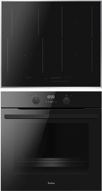Amica EHBIX 955 200 S Flex Herdset mit Induktionskochfeld und Backofen in Schwarz und Edelstahl - Bild 1