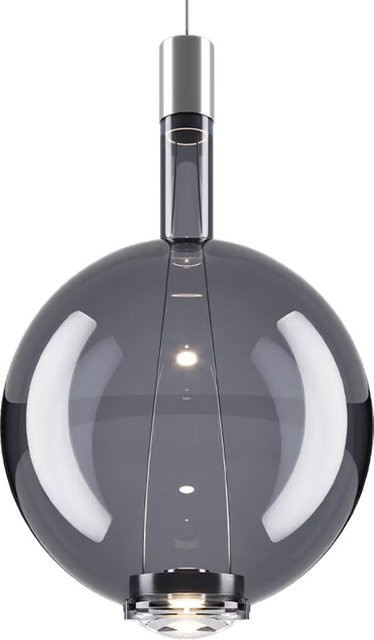 Lodes Sky-Fall Round LED-Pendelleuchte in Grau mit Rauchglas und warmweißem Licht (2700K) - Bild 1
