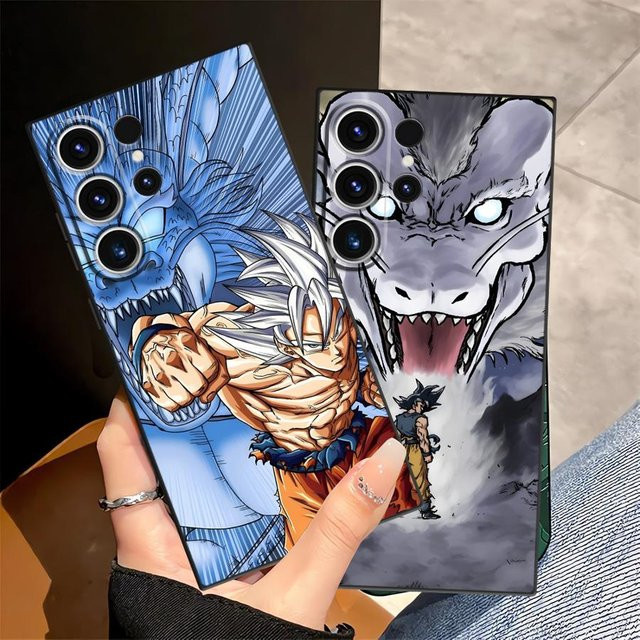 Dragon Ball Vegeta und Son Goku Handyhülle in Schwarz für Samsung Galaxy S25 Edge, S24 Plus, S23 Ultra, S21 FE und S20 - Bild 1
