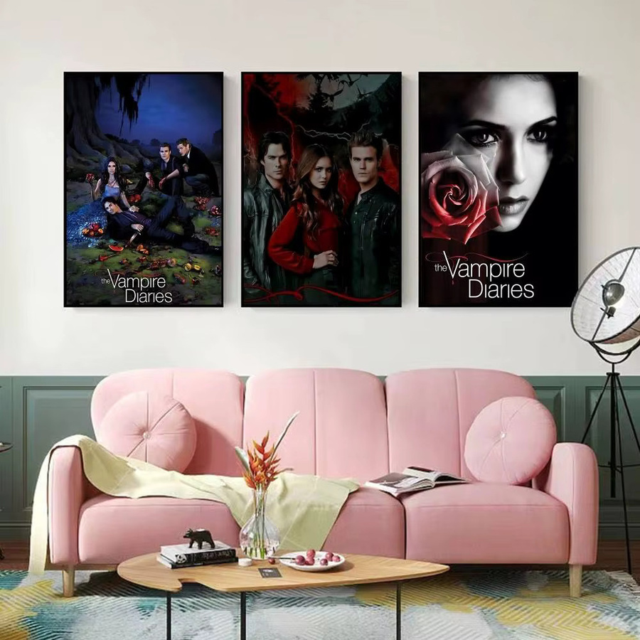 The Vampire Diaries Cartoon-Poster Retro Wandkunst in Multicolour B/H/T: 20 x 20 x 0,15 cm - Bild 4