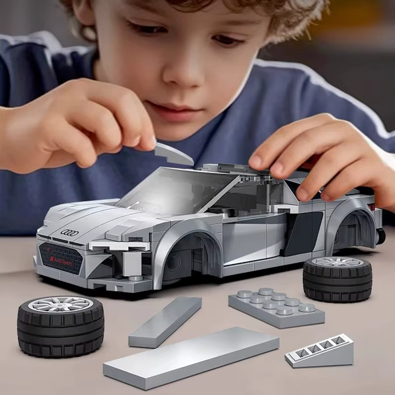 barweer R8 Coupé 2019 Rennwagen, Baukasten, 1:24, Klemmbausteine - Bild 5