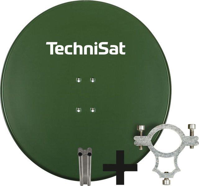 TechniSat SATMAN 850 PLUS Sat-Antenne mit 40mm LNB-Halteschelle in Rot und Tannengrün - Bild 1