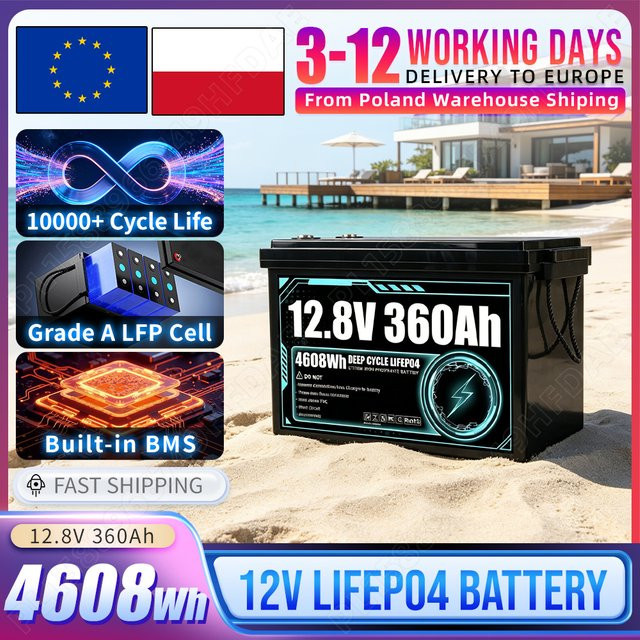 Seekwatt 12V 360Ah LiFePO4 Batteriepack Klasse A 12,8V LFP wiederaufladbare Batterie für Wohnmobil, Solar und Heimenergiespeichersysteme - Bild 1