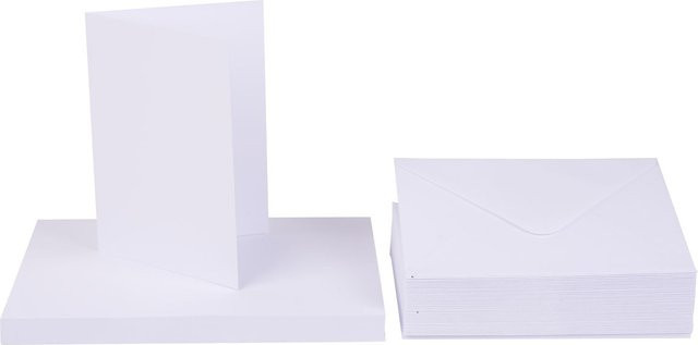Craft UK Limited Doppelkarten mit Umschlägen DIN A6 in Weiß, 50 Stück - Bild 1