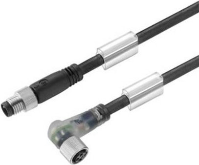 Weidmüller Sensor-Aktor-Steckverbinder 1877250030 konfektioniert M8 Stecker gerade und Buchse gewinkelt, Schwarz, Länge: 30,0 cm - Bild 1