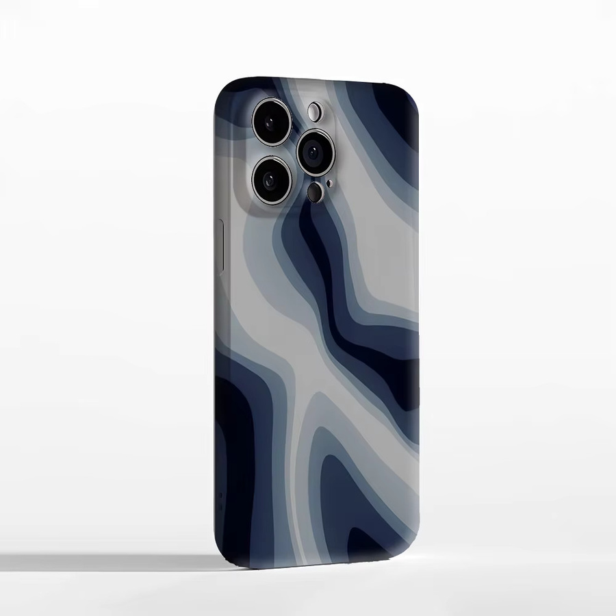 Blue Waves Handyhülle für Apple iPhone 17 16 15 14 13 12 Pro Max Plus mit doppelschichtiger Rückseite in Blau - Bild 2