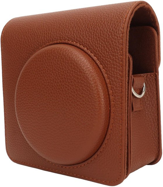 Koogeelife Vintage Kameratasche für Instax Square SQ40 in Braun aus PU-Leder mit abnehmbarem Vorderteil und verstellbarem Schultergurt - Bild 1