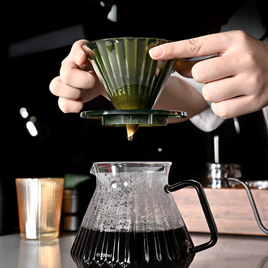 Kacacao Kaffeetropfer aus Kunststoff in Grün, Wiederverwendbarer Kaffeefilter und Kaffeetrichter für Barista, 1–2 Tassen - Bild 4