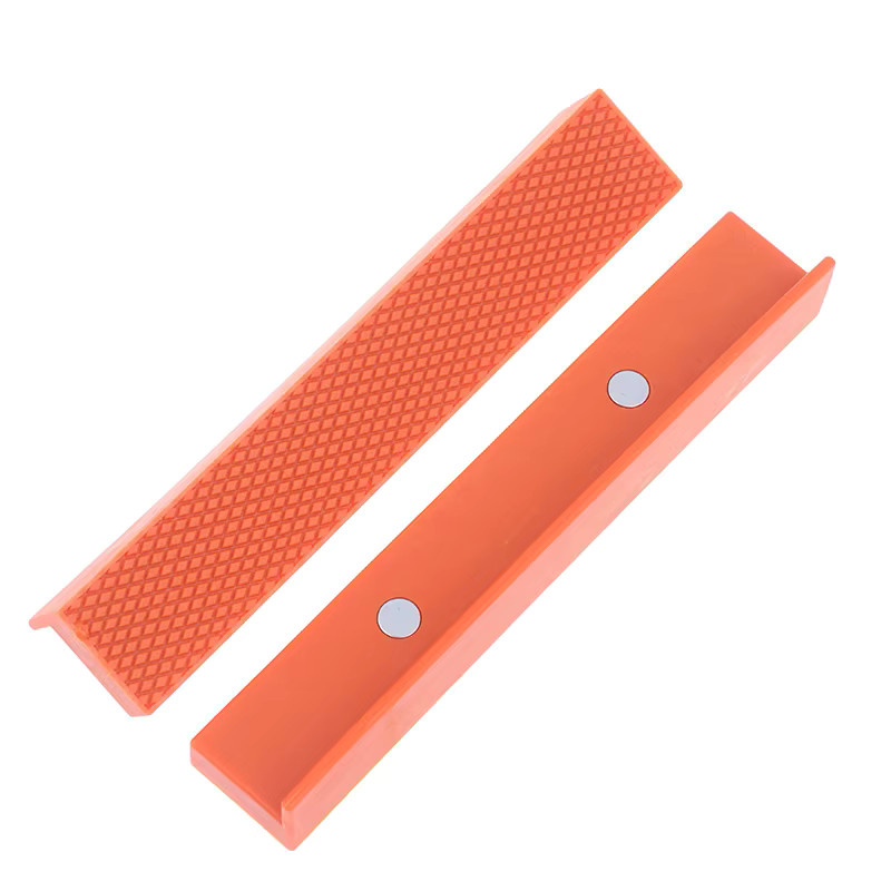 Magnetische Weichgummi-Backenauflagen in Orange für Metall-Schraubstöcke und Werkbankmaschinen, 1 Paar - Bild 4