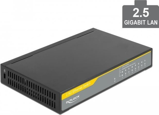 Delock Ethernet Switch mit 8 Ports 10/100/1000/2.5G LAN in Schwarz - Bild 1