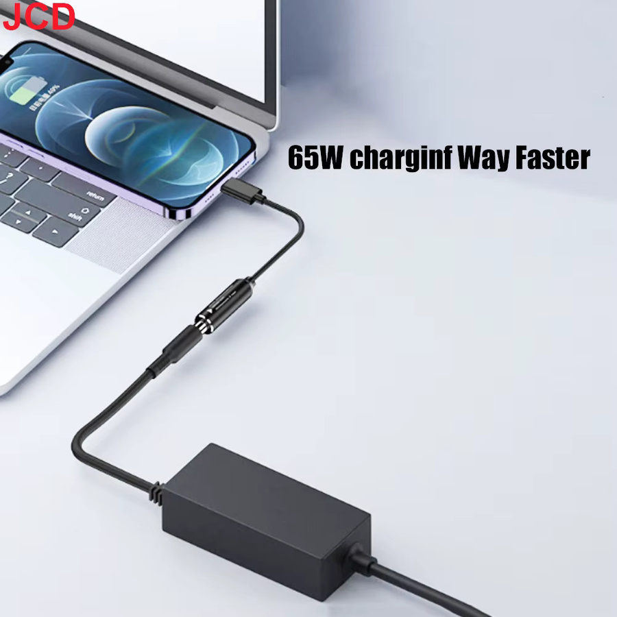 JCD DC zu USB C PD 65W Schnellladekabel Adapter Konverter Typ C auf Power Jack in Schwarz - Bild 4