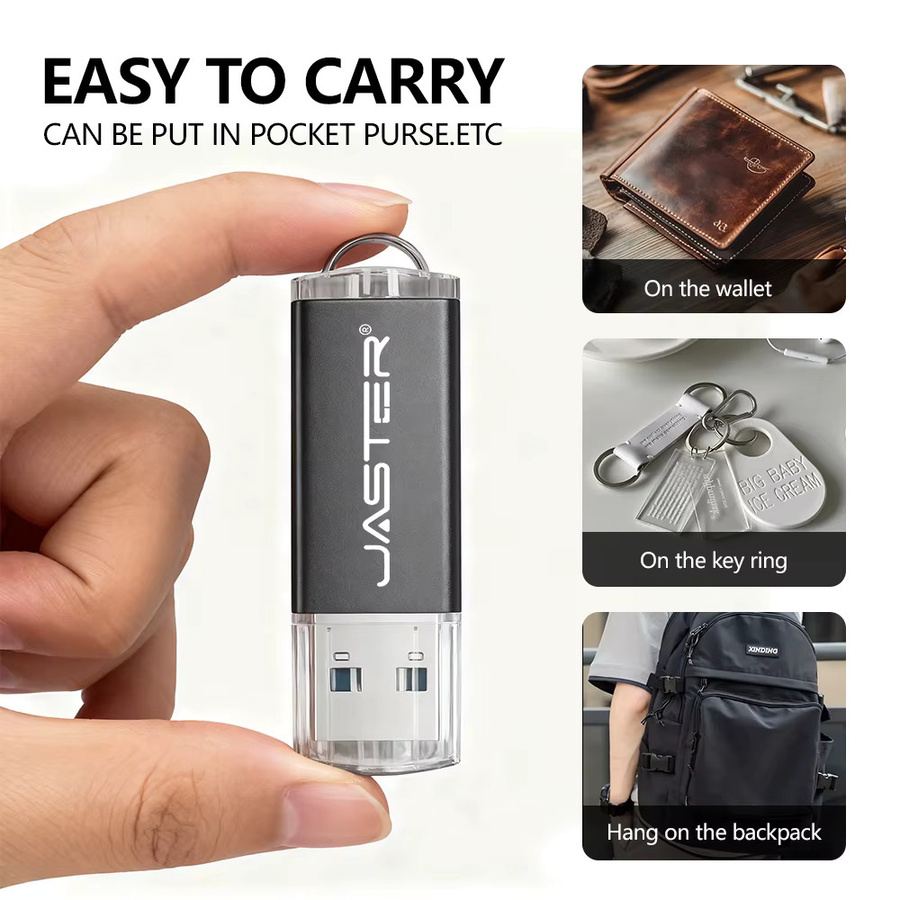 JASTER USB-Stick in Schlüsselform aus Metall, Schwarz, USB-Flash-Laufwerk - Bild 6