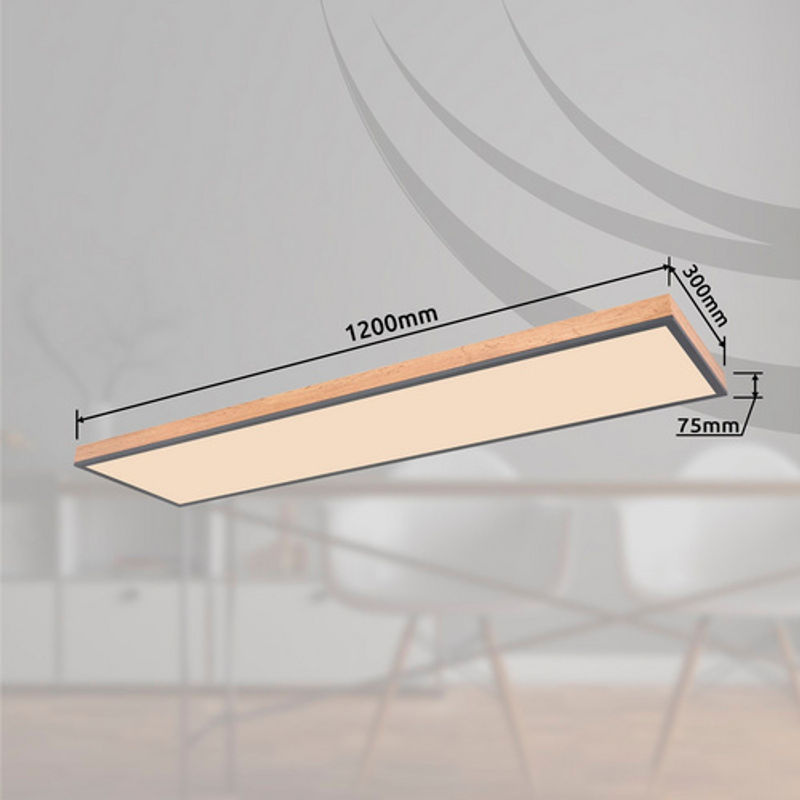 GLOBO LIGHTING LED-Deckenleuchte Doro Graphit, dimmbar mit Fernbedienung, B/T/H: 120 x 30 x 7,5 cm - Bild 2