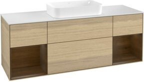 V&B Waschtischunterschrank Finion mit Wandbeleuchtung, Farbe: Weiß, Breite: 160 cm, Höhe: 50,1 cm - Bild 1