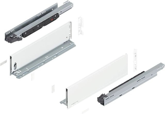 Blum Legrabox Pure Set Schubladenauszug Tip-On Vollauszug Seidenweiß 1 Paar Tiefe: 450 mm - Bild 1